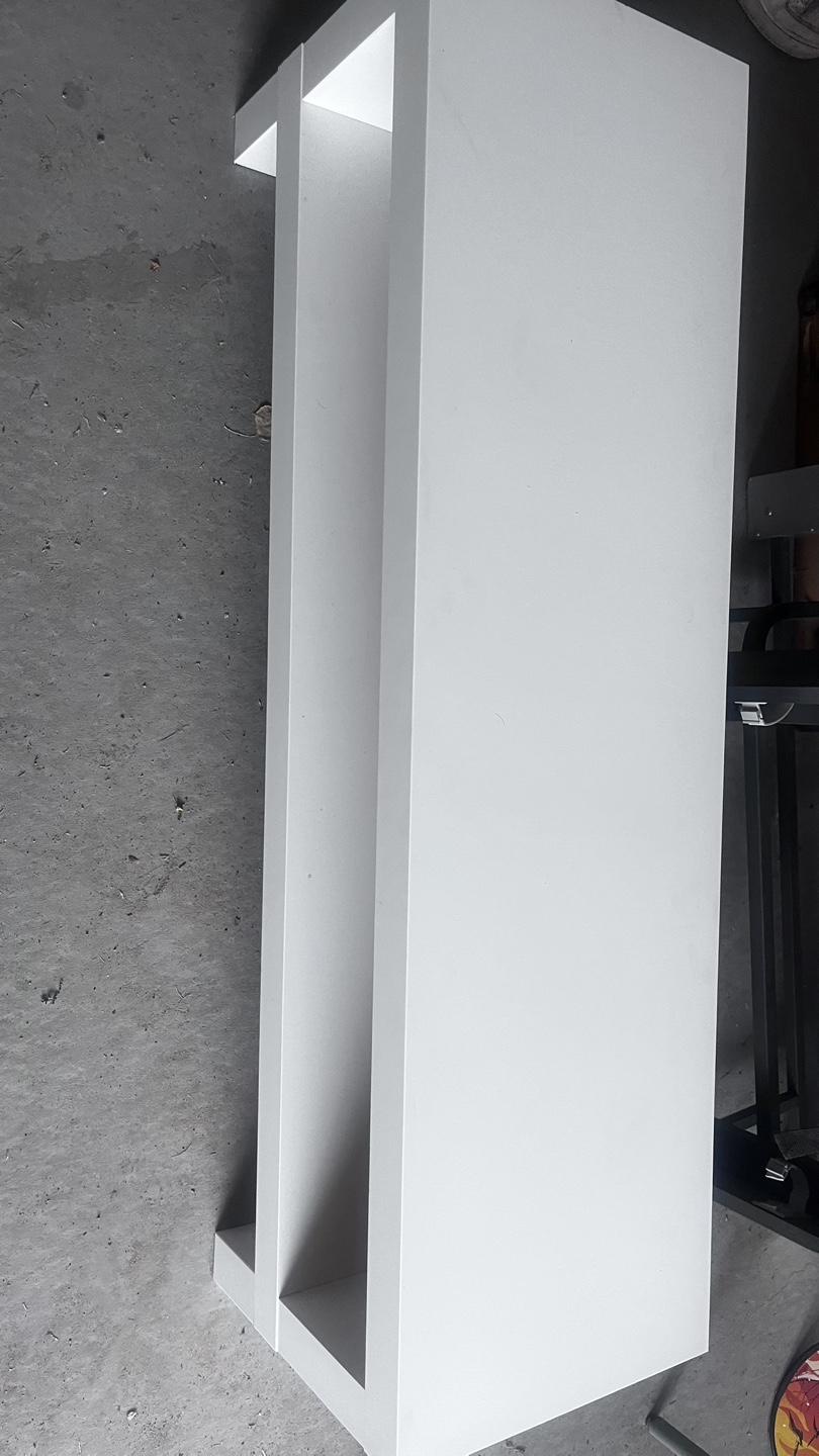 White TV Stand with Shelf