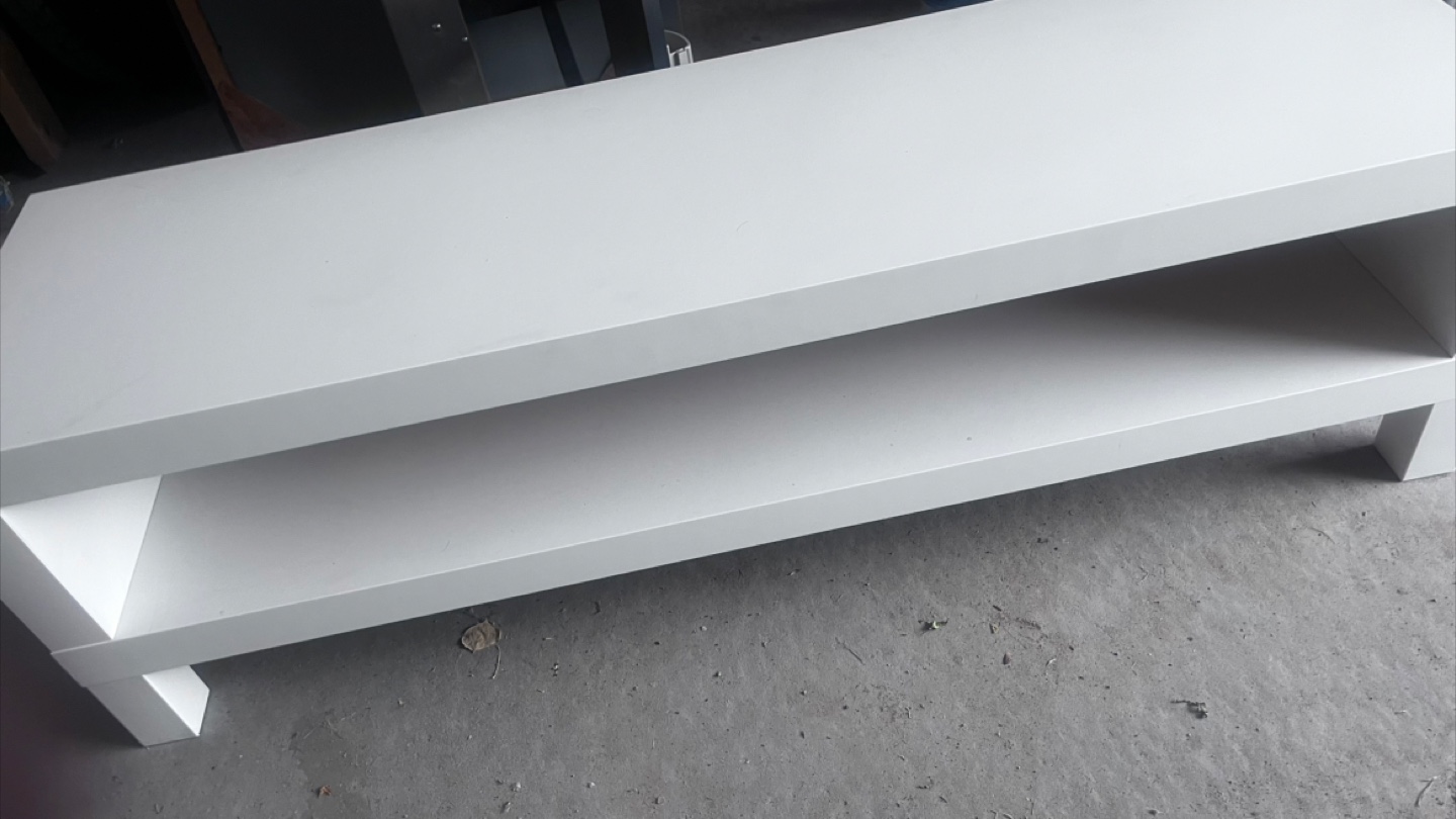 White TV Stand with Shelf - photo 3