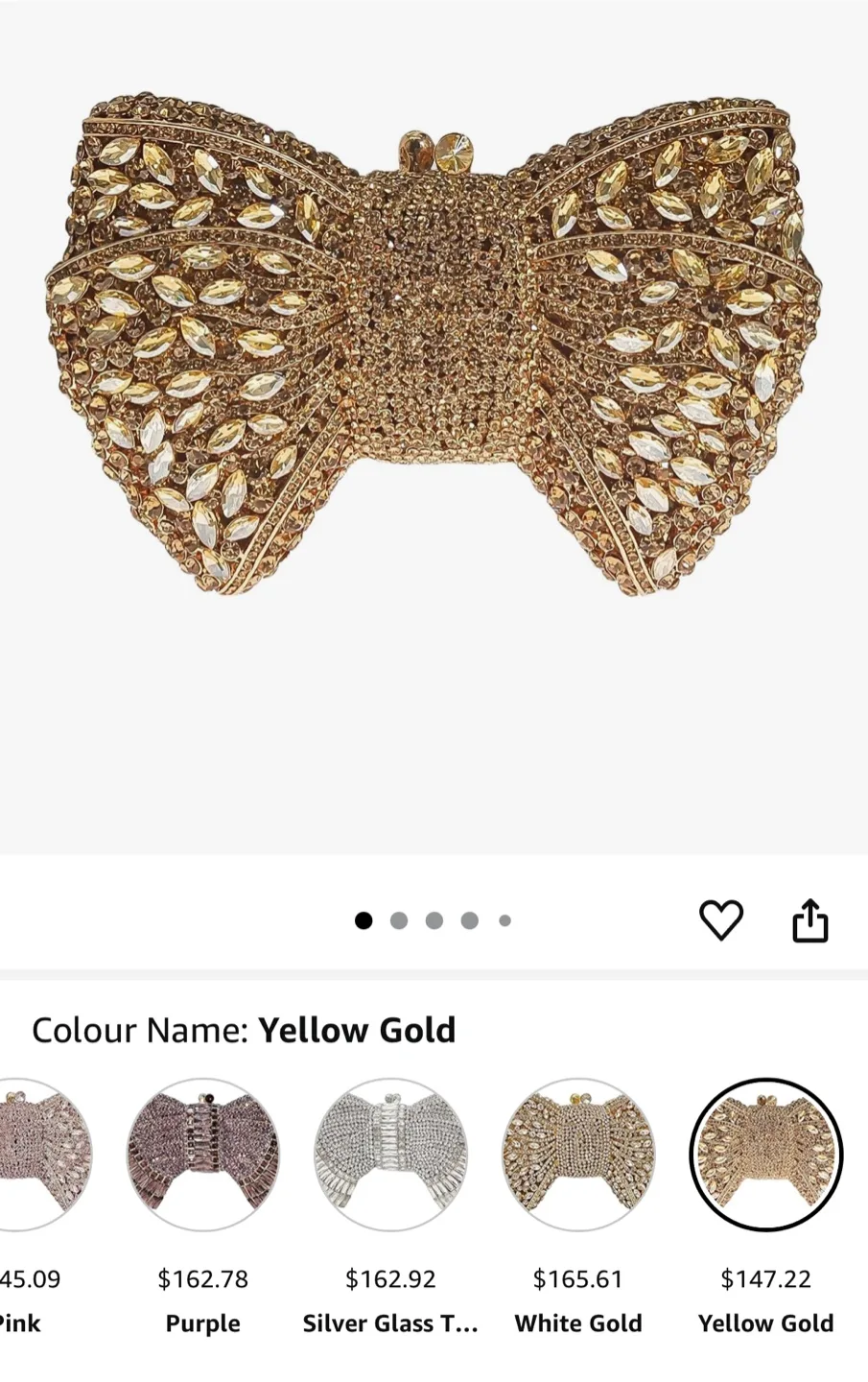 Huang Zhang /Yellow Gold Rhinestone Butterfly Evening Clutch thumbnail