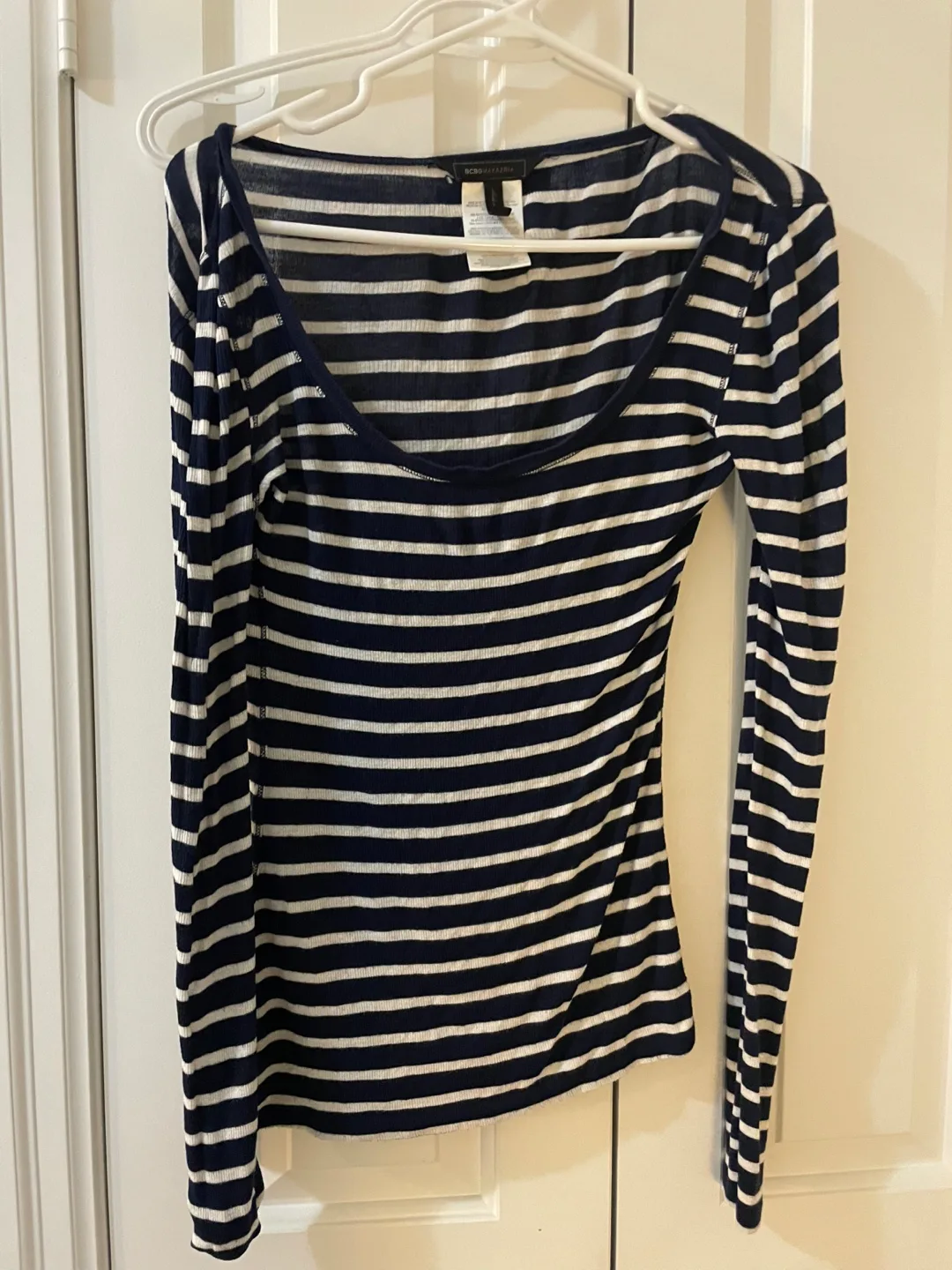 BCBGMAXAZRIA Striped Long Sleeve Top thumbnail