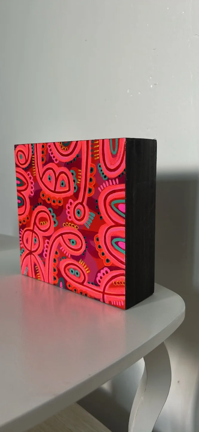 Hand-Painted Wooden Block Art thumbnail