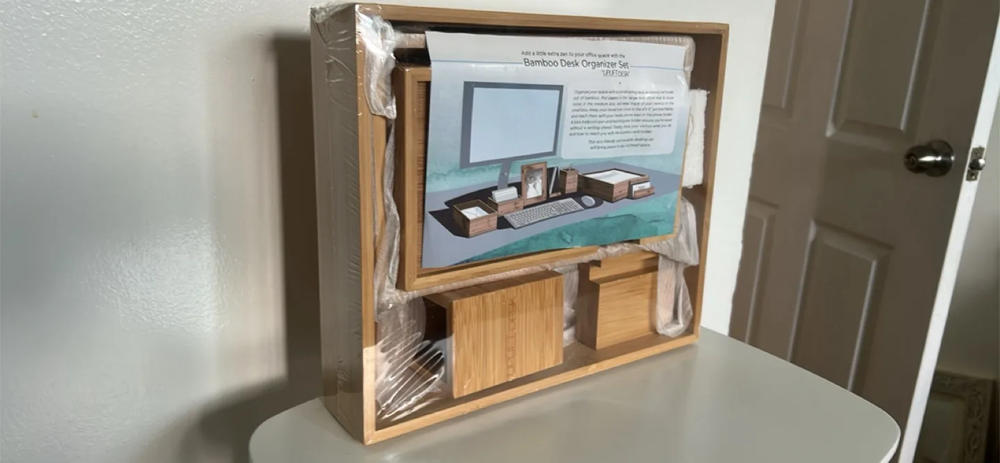 New Bamboo Desk Organizer Set thumbnail