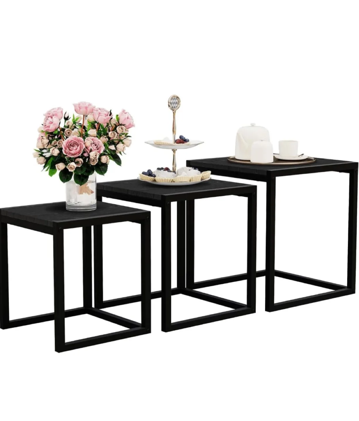 Nesting Metal End Tables- three pieces thumbnail