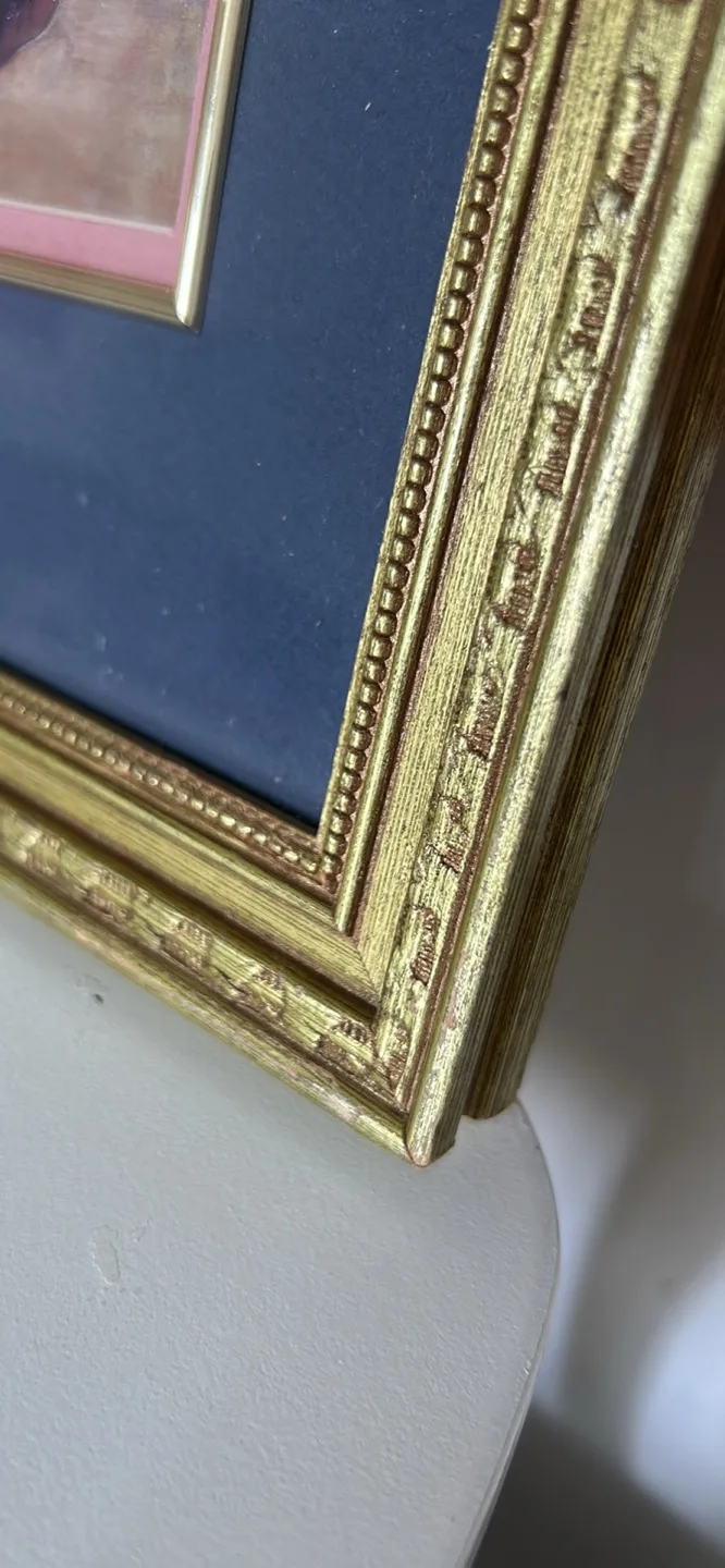 2 Framed Art Prints. Beach Scene Art - Gold Frame image indicator(3)