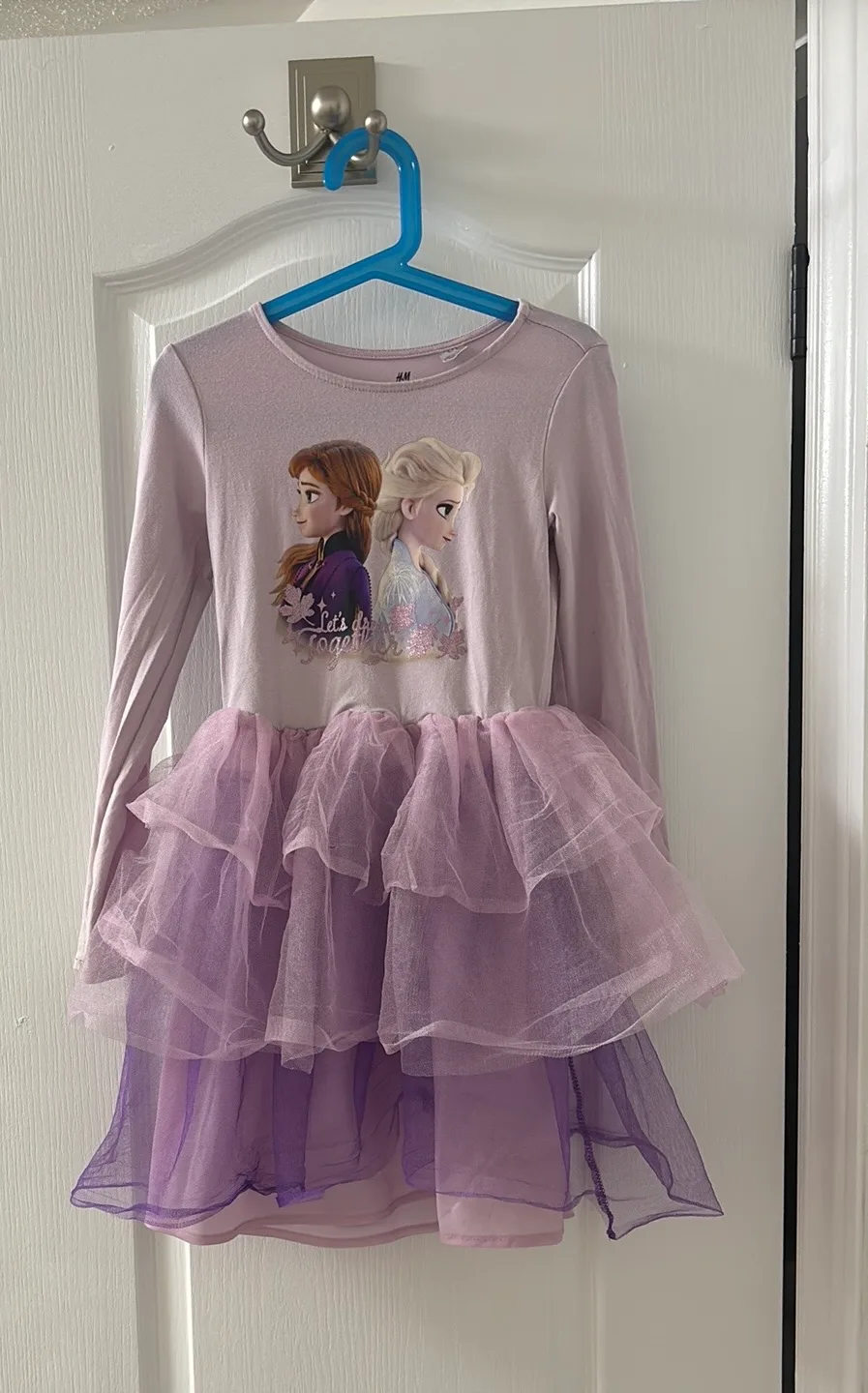 Girls “Disney Frozen” long sleeve shirt tulle dress size 6-8yrs thumbnail