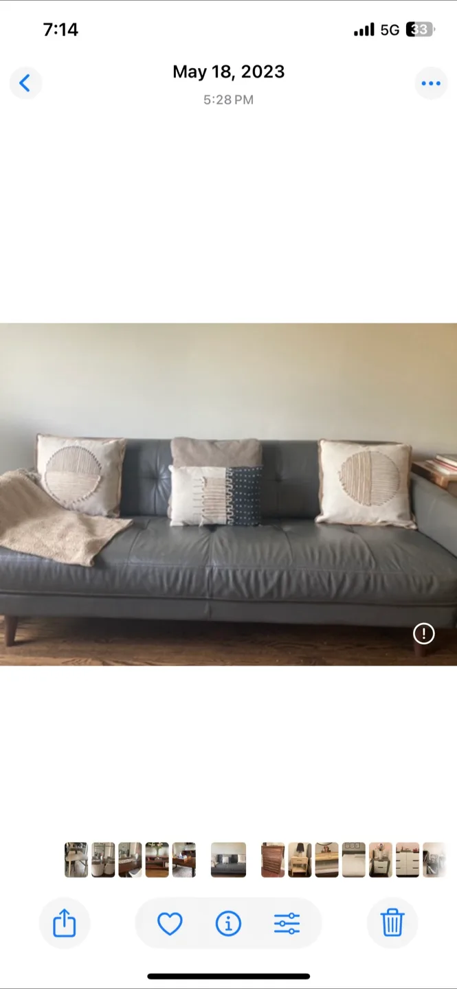 Grey Leather Sofa from Leon’s thumbnail