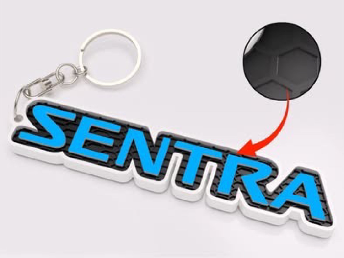 3D Printed sentra logo keychain - photo 2