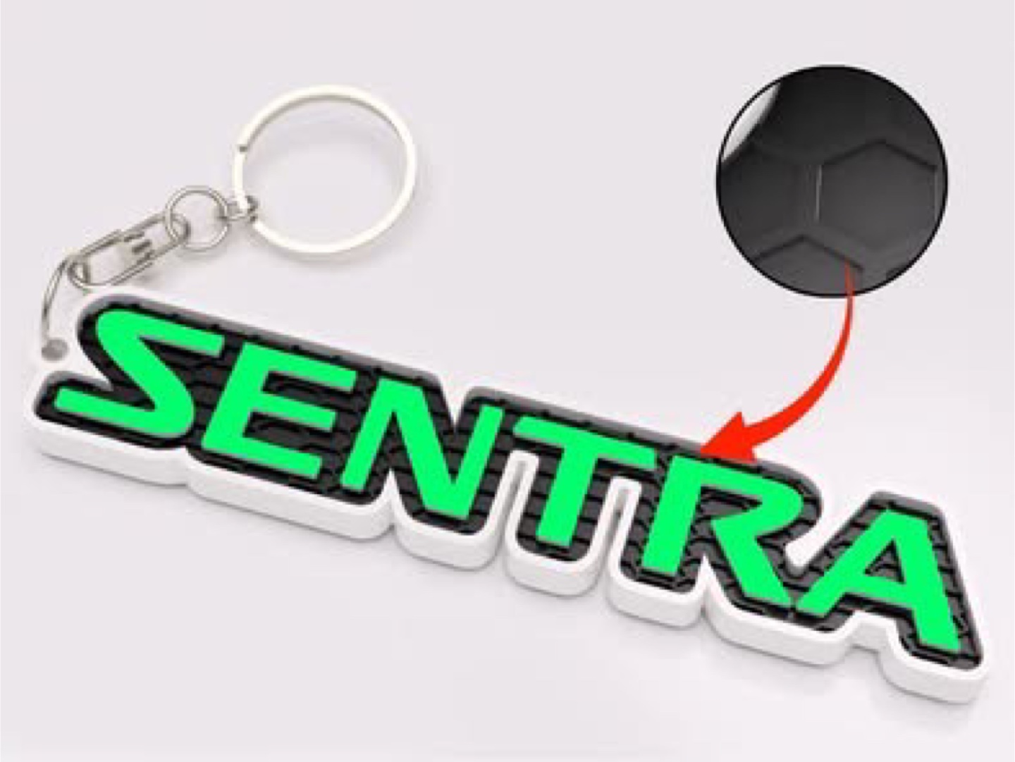 3D Printed sentra logo keychain - photo 3