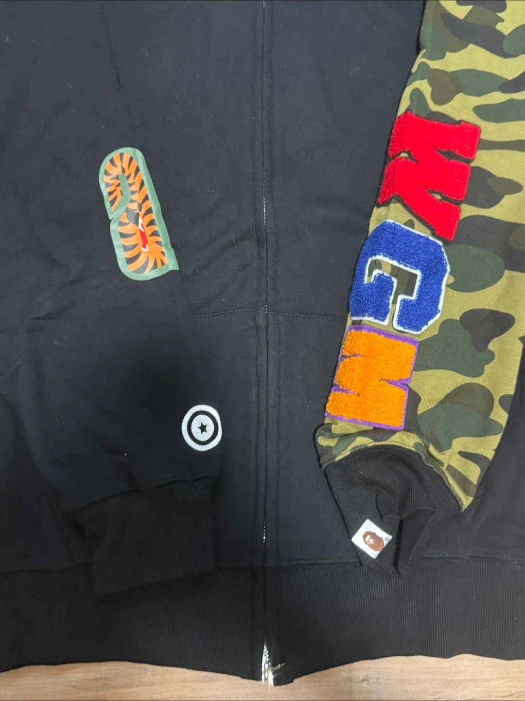 BAPE Shark Full Zip Hoodie - Camo/Black image indicator(3)
