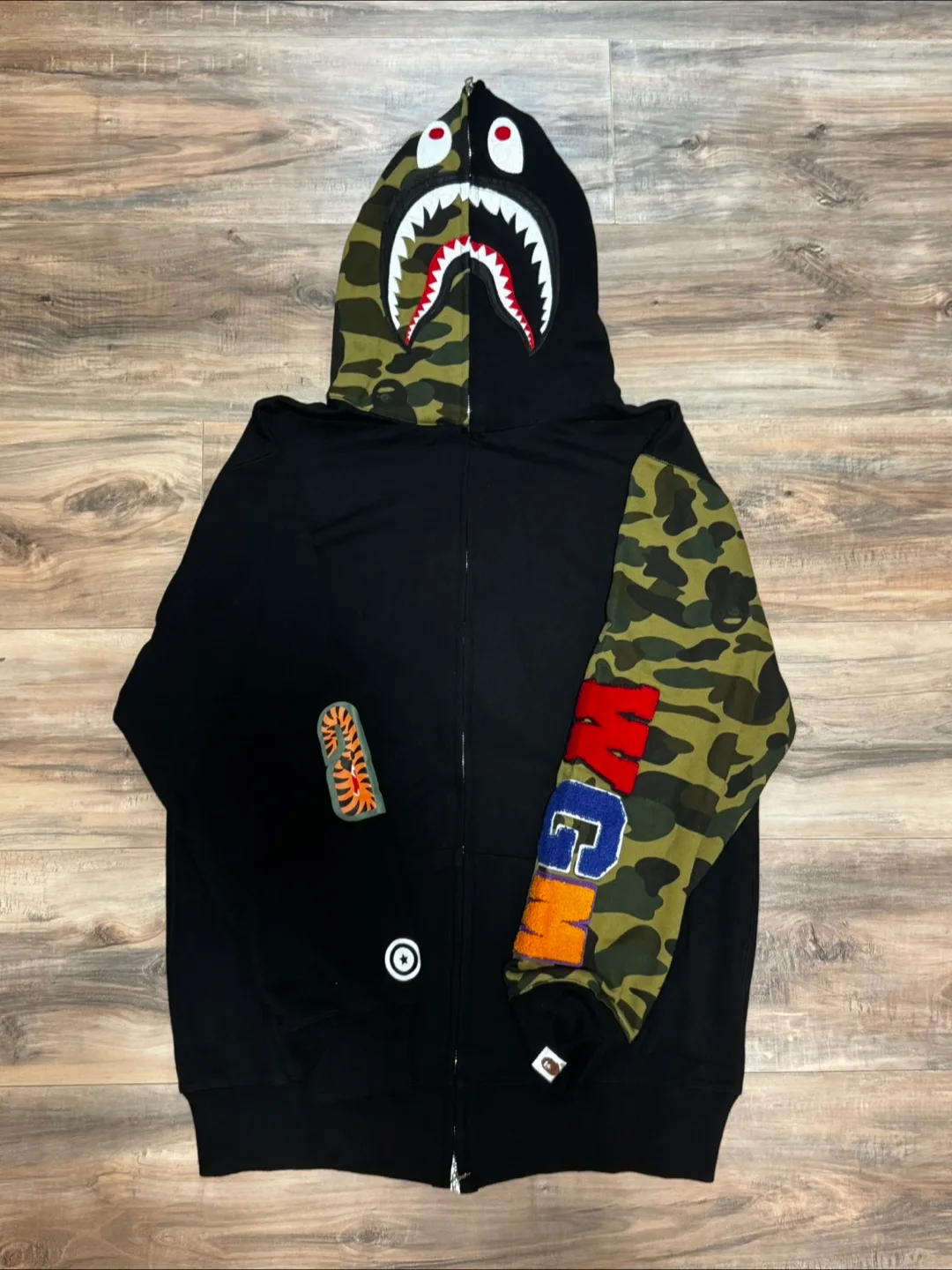 BAPE Shark Full Zip Hoodie - Camo/Black thumbnail