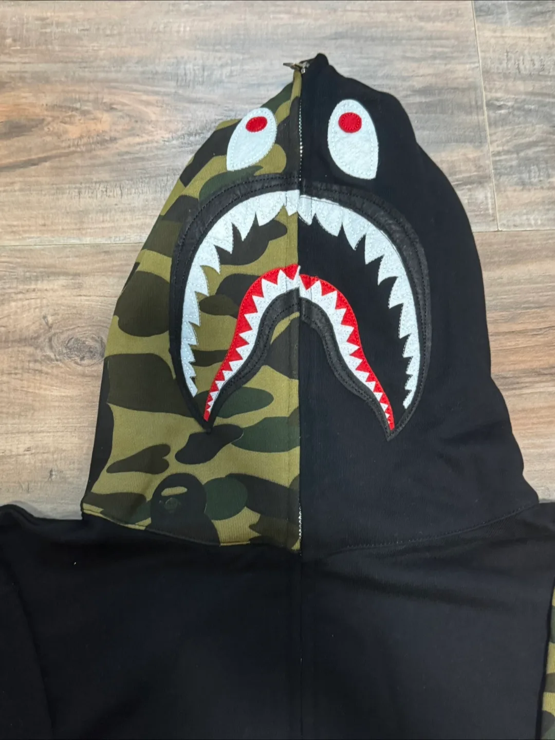 BAPE Shark Full Zip Hoodie - Camo/Black image indicator(4)