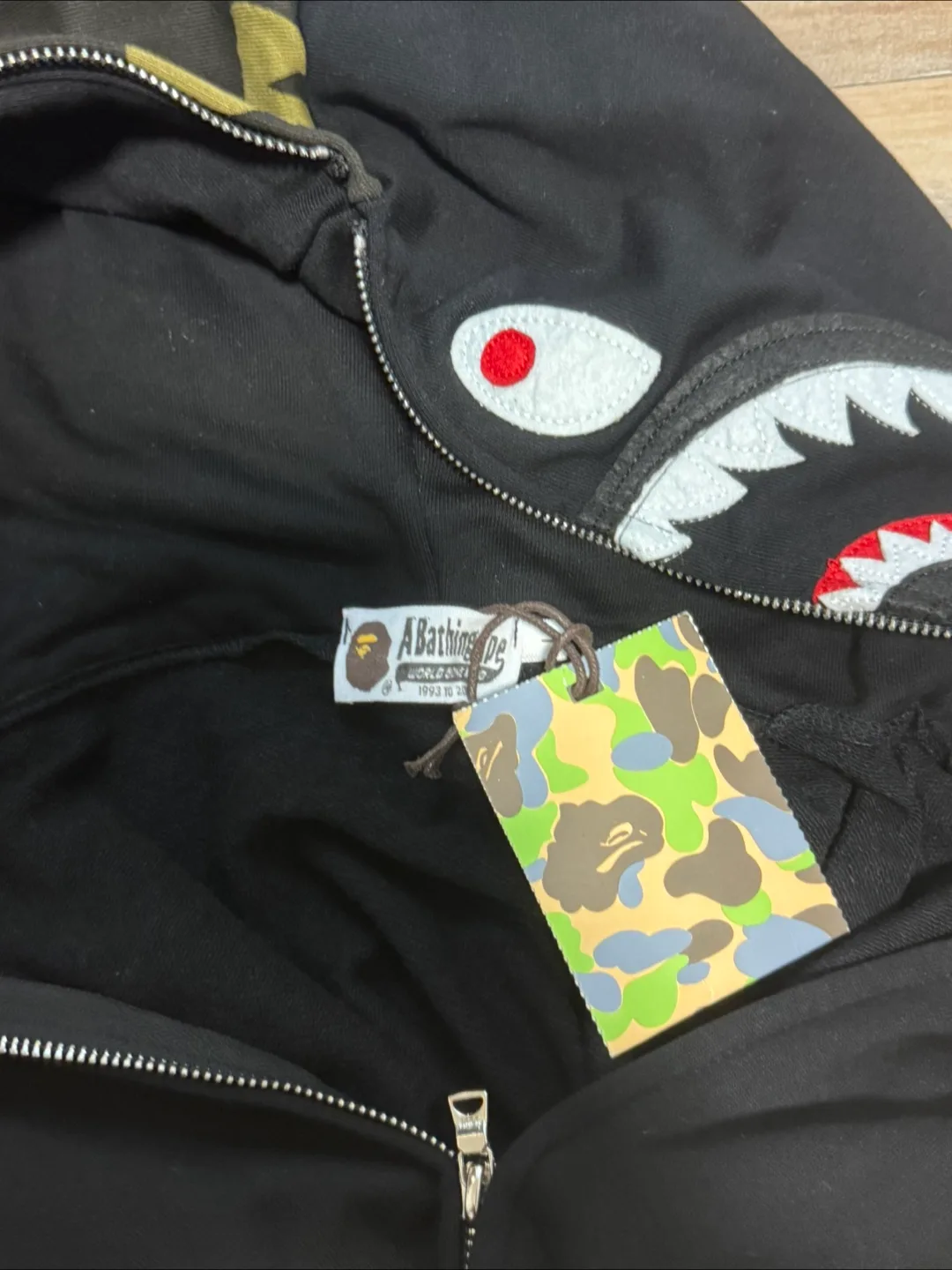 BAPE Shark Full Zip Hoodie - Camo/Black image indicator(7)