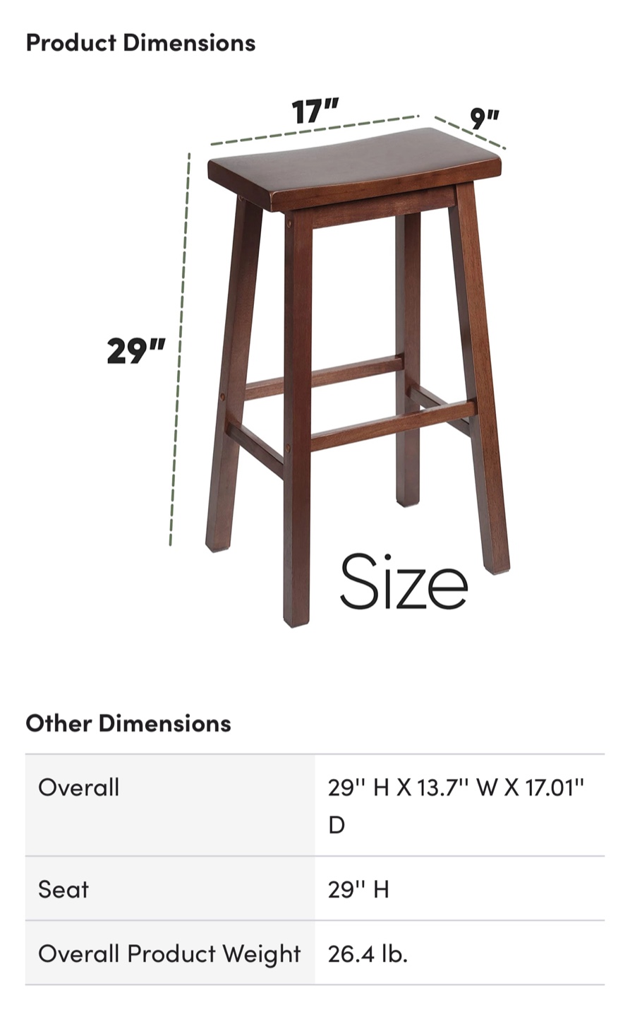 Set of 2 Saddle Seat Bar Stools, 29 inch - photo 2