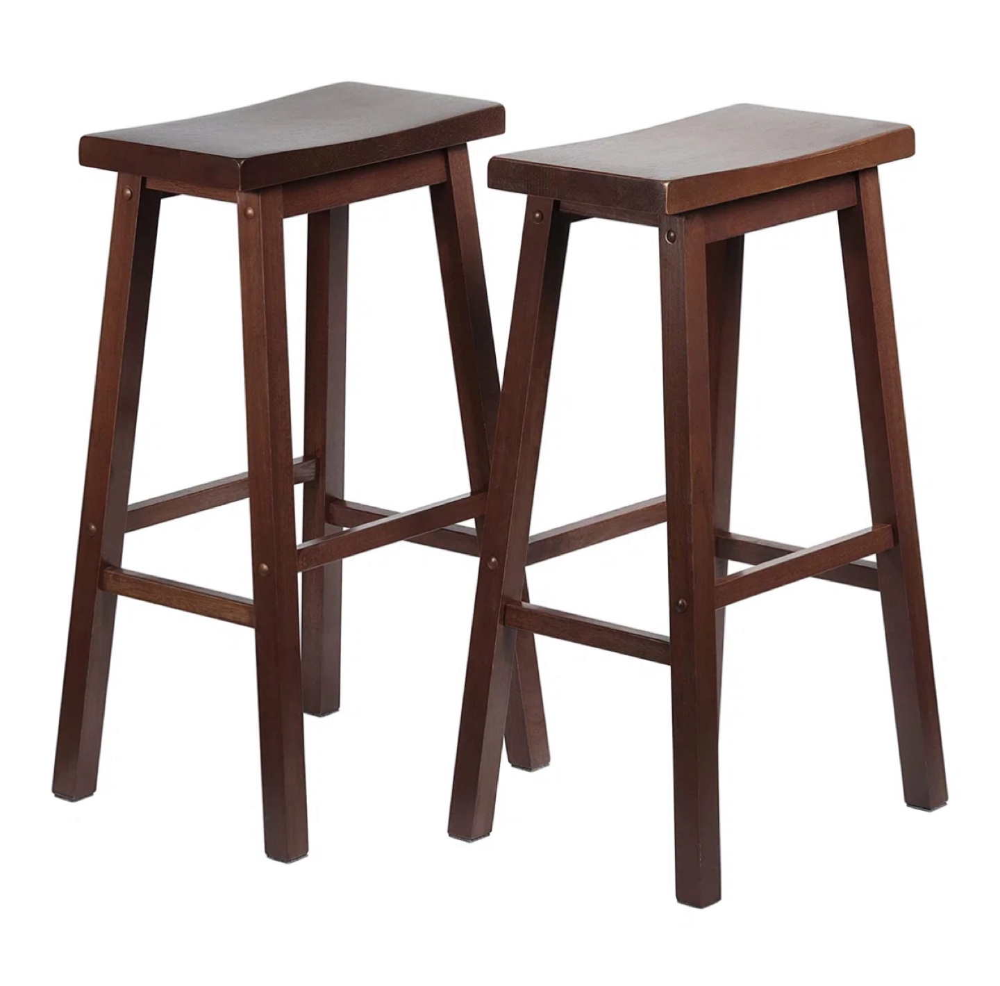 Set of 2 Saddle Seat Bar Stools, 29 inch