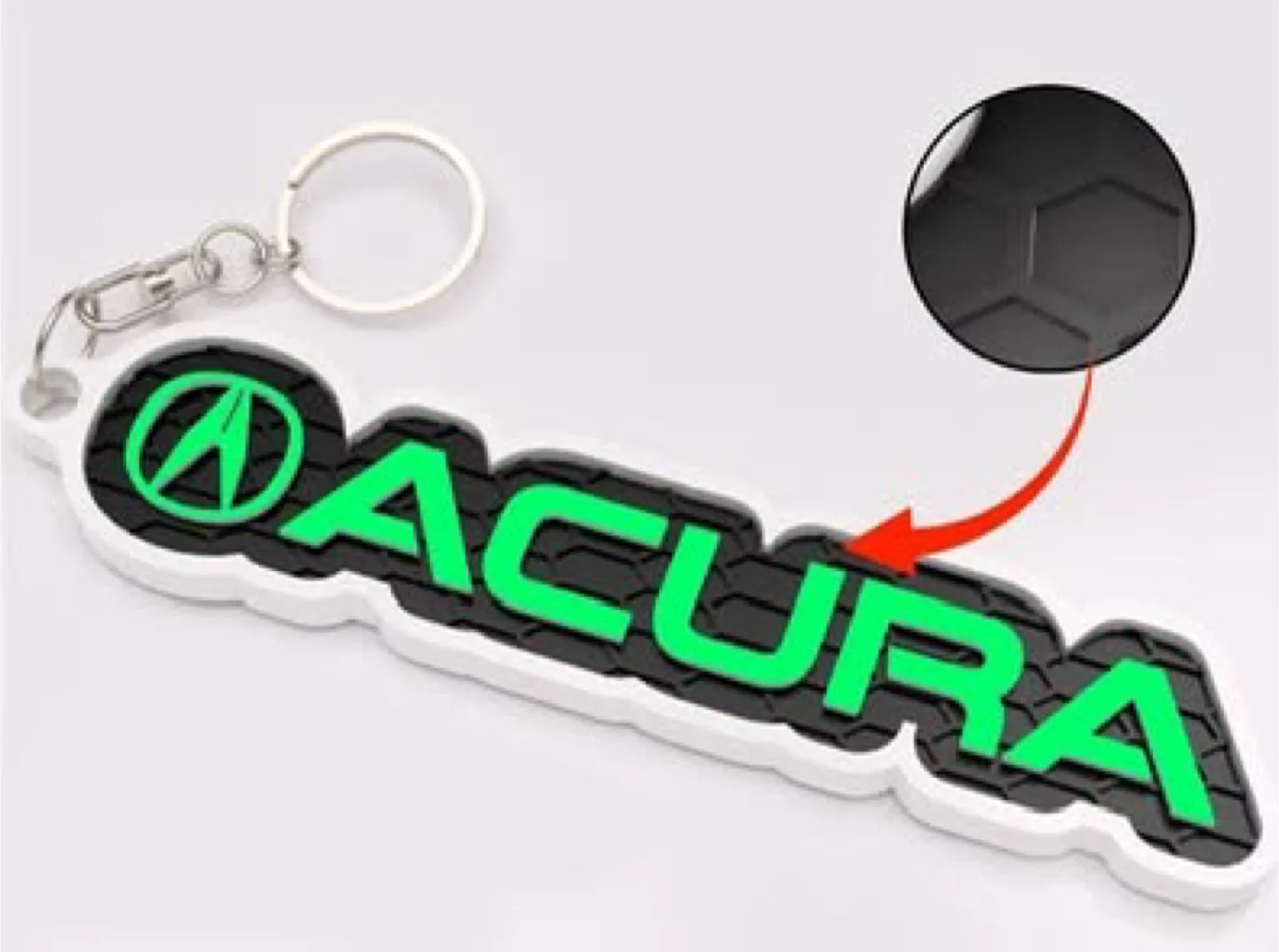 3D printed Acura logo keychain image indicator(5)