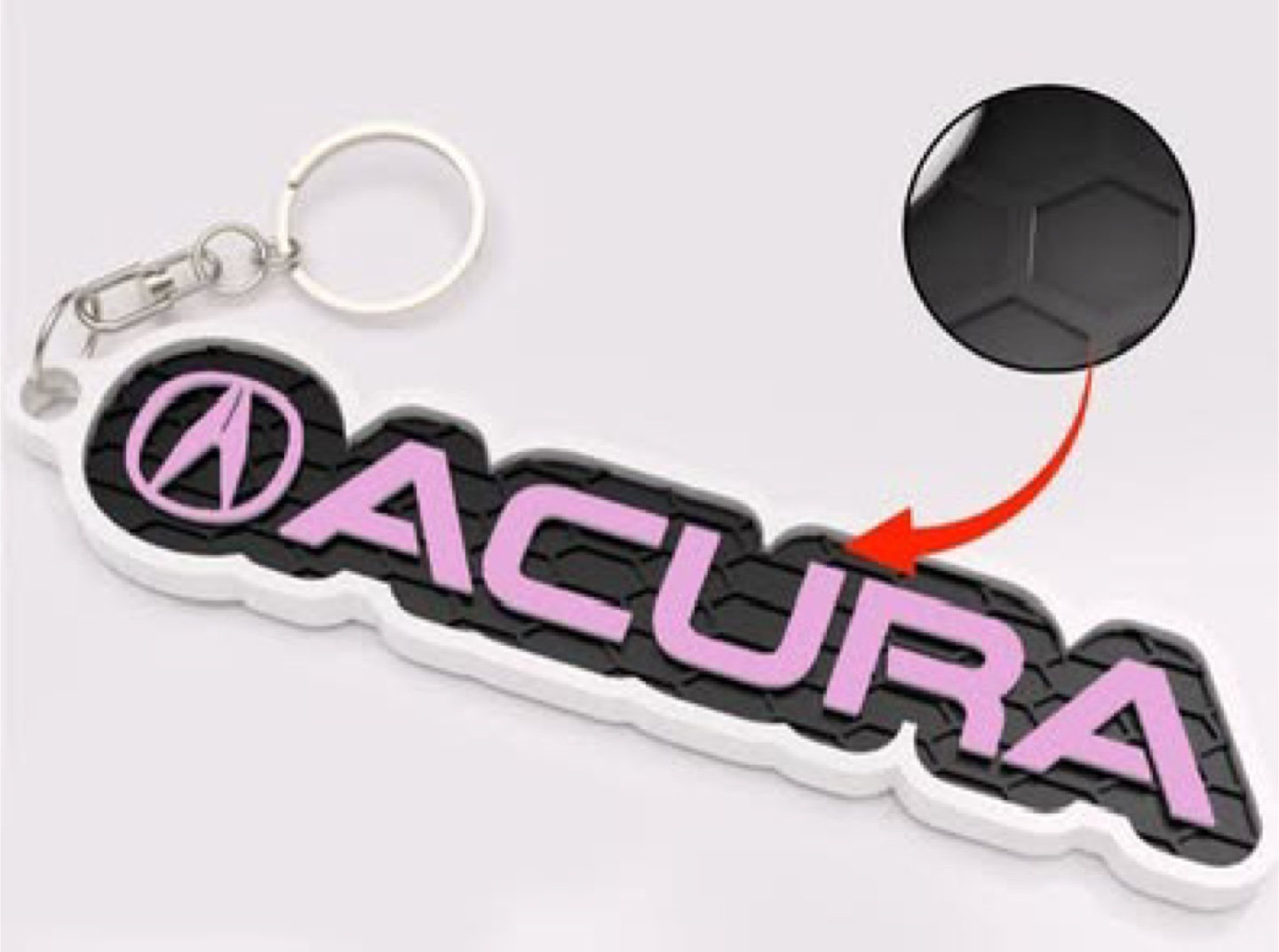 3D printed Acura logo keychain - photo 4