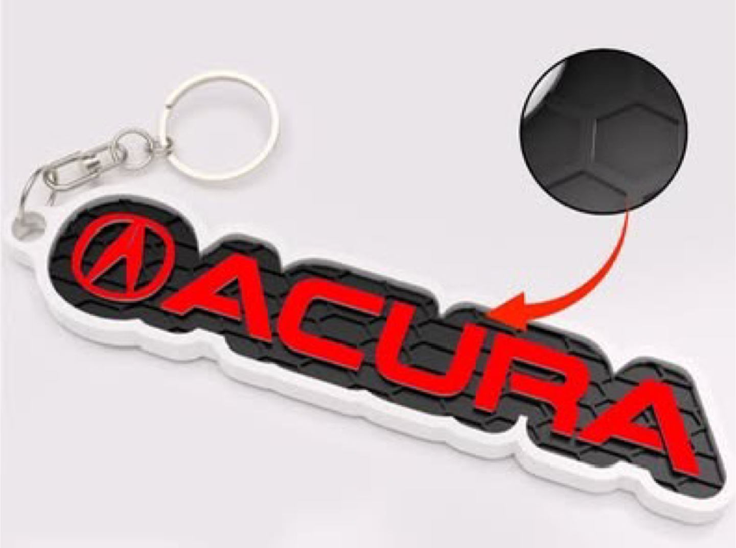 3D printed Acura logo keychain - photo 3