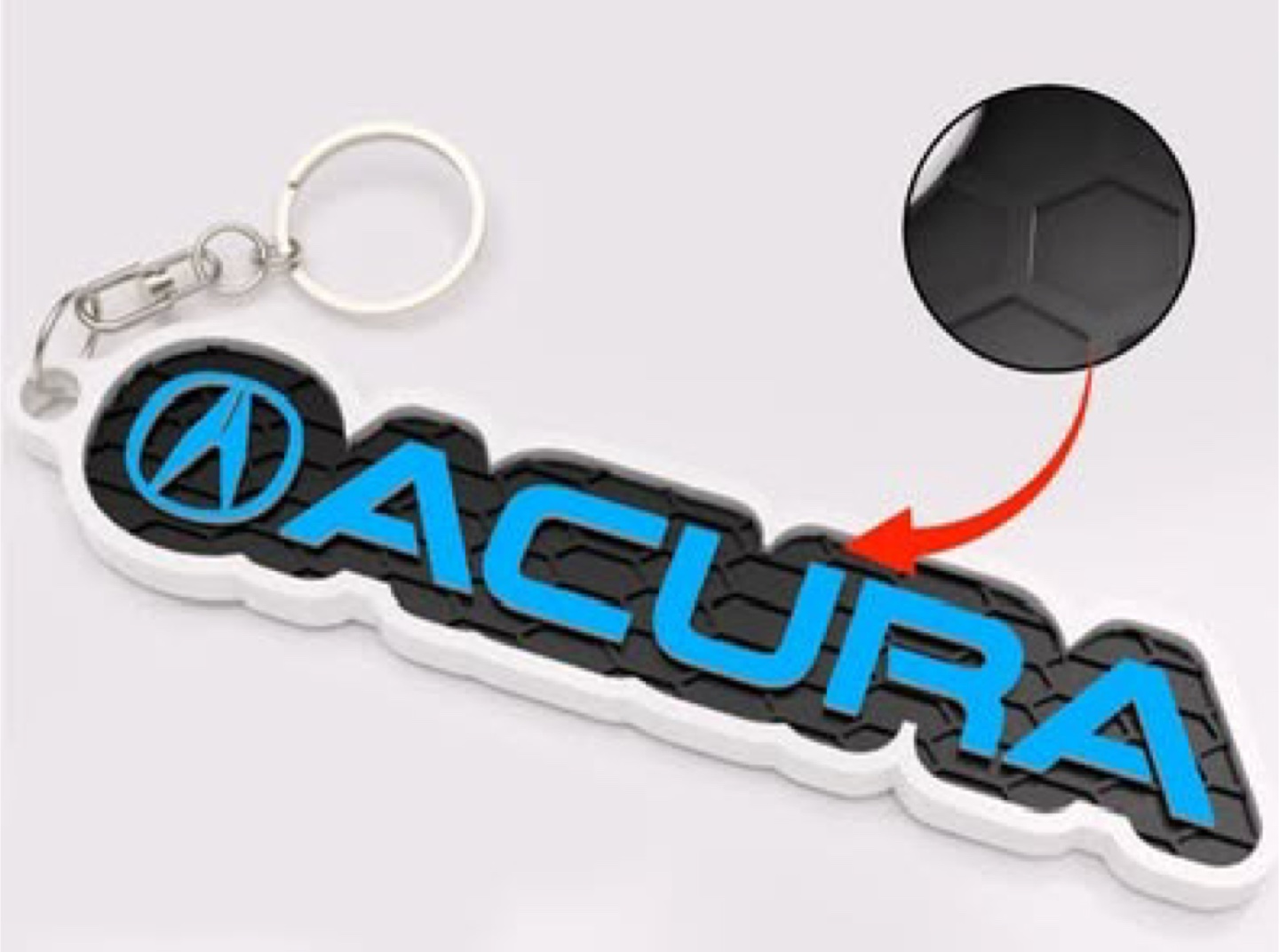 3D printed Acura logo keychain - photo 2