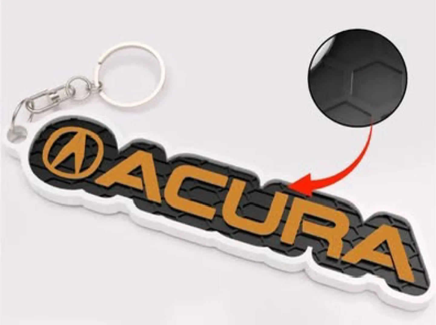3D printed Acura logo keychain image indicator(8)