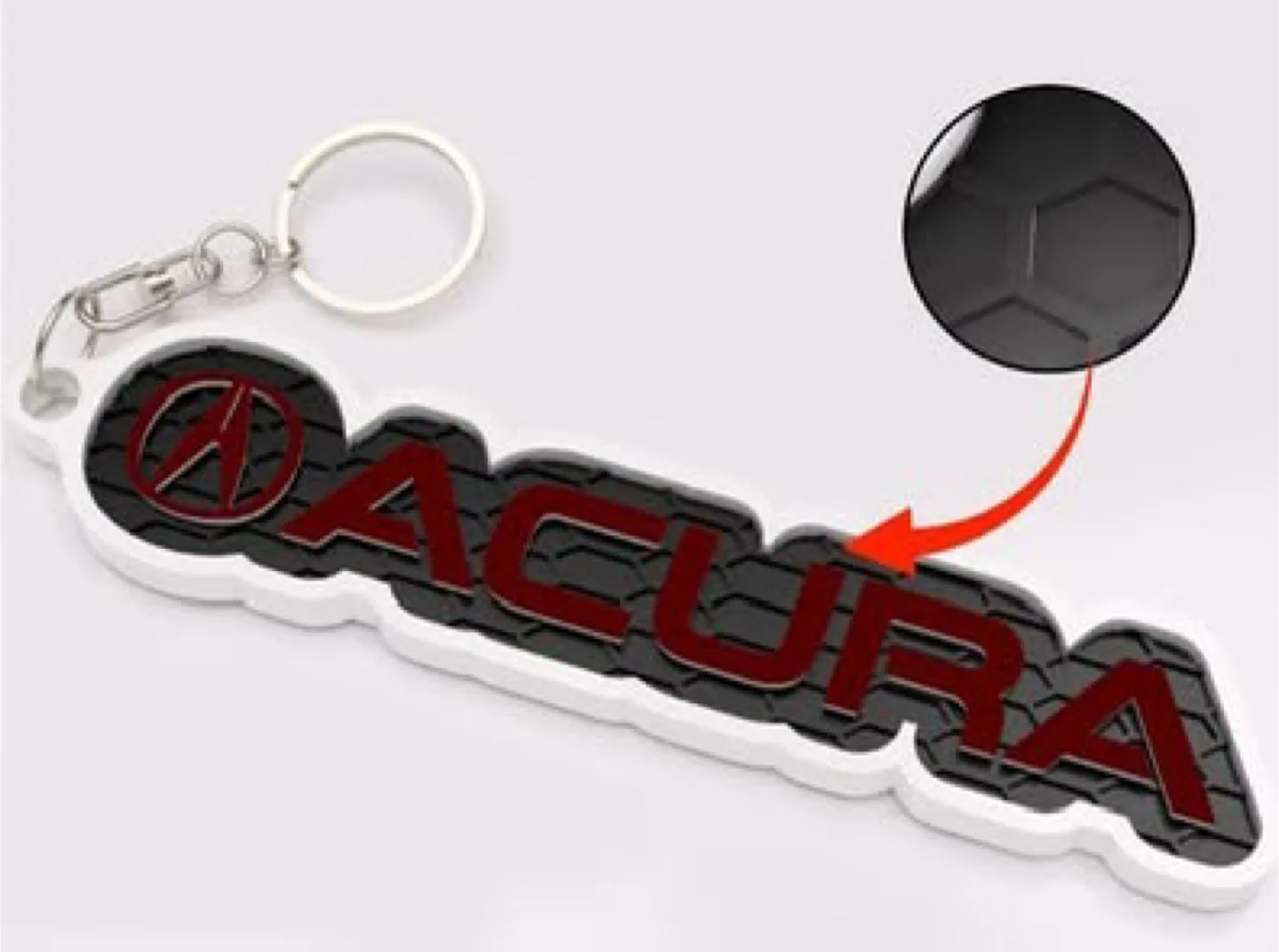 3D printed Acura logo keychain image indicator(10)