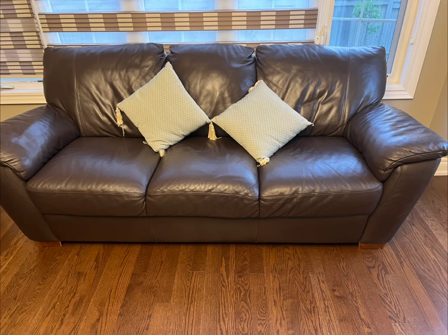2 Brown Leather Sofas thumbnail