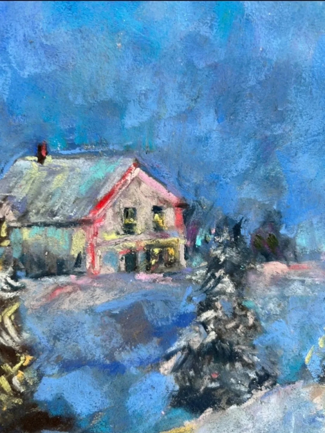 “Frosted Pines” original pastel painting image indicator(2)