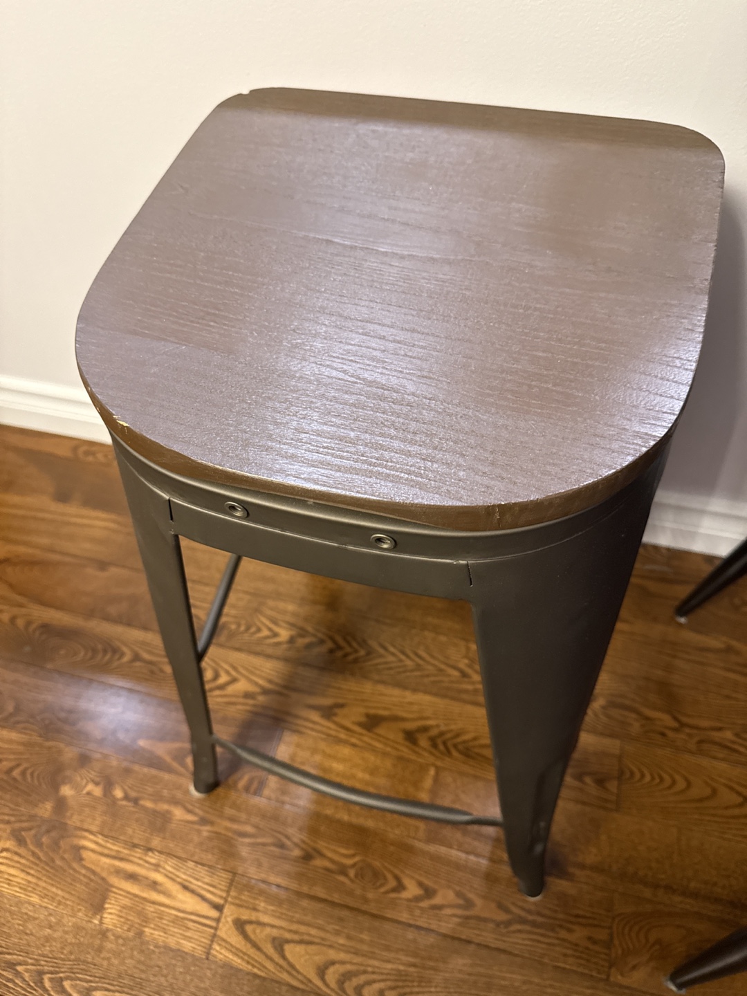 Brown & Black Metal Bar Stool - photo 3