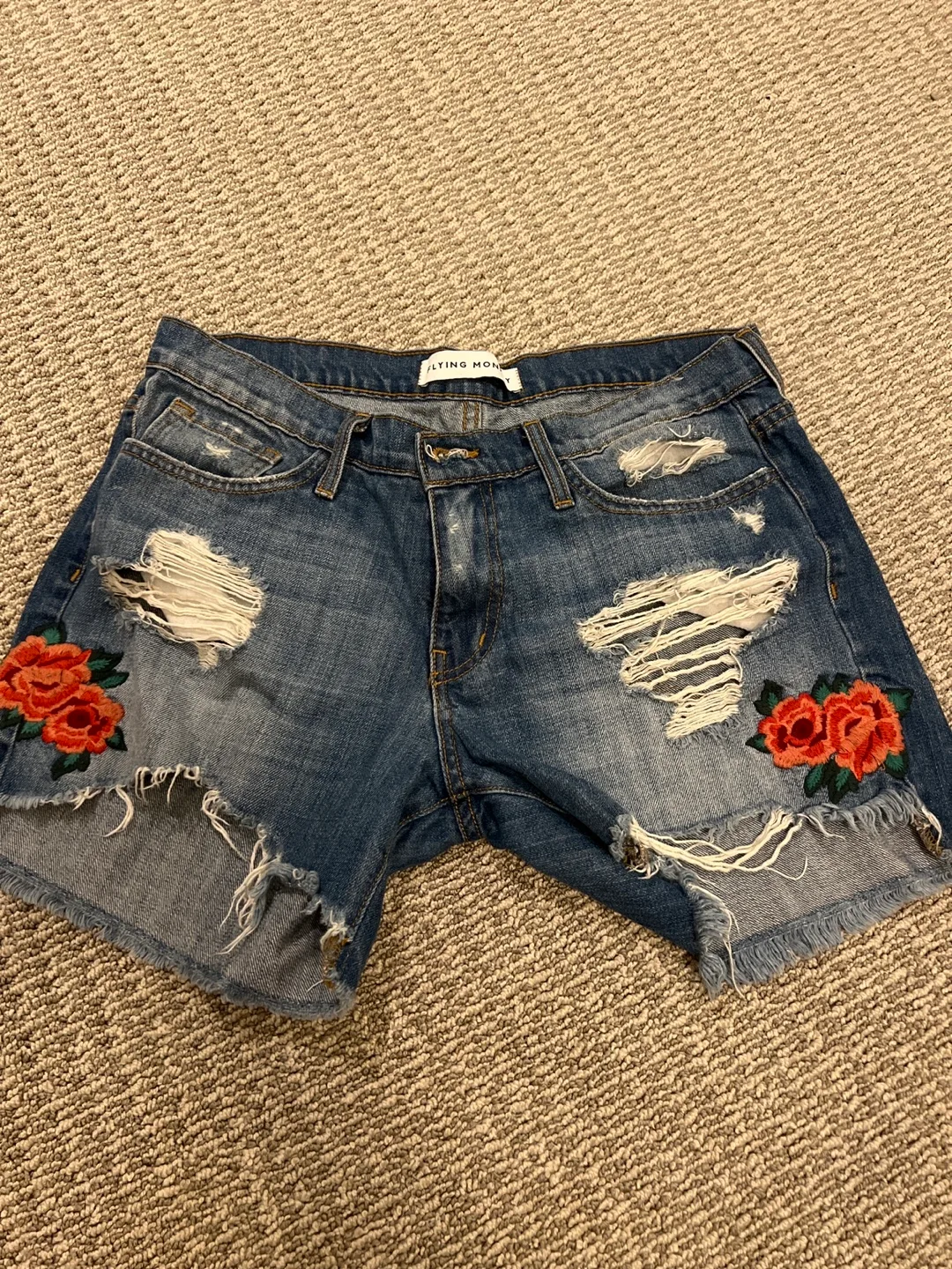 Flying Monkey Distressed Denim Shorts thumbnail