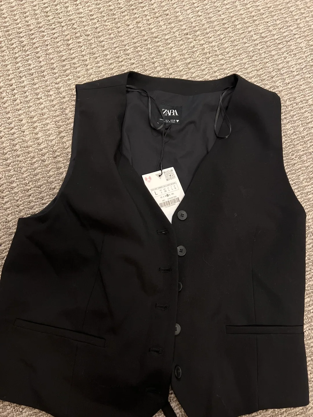 Zara Black Vest - Size L thumbnail