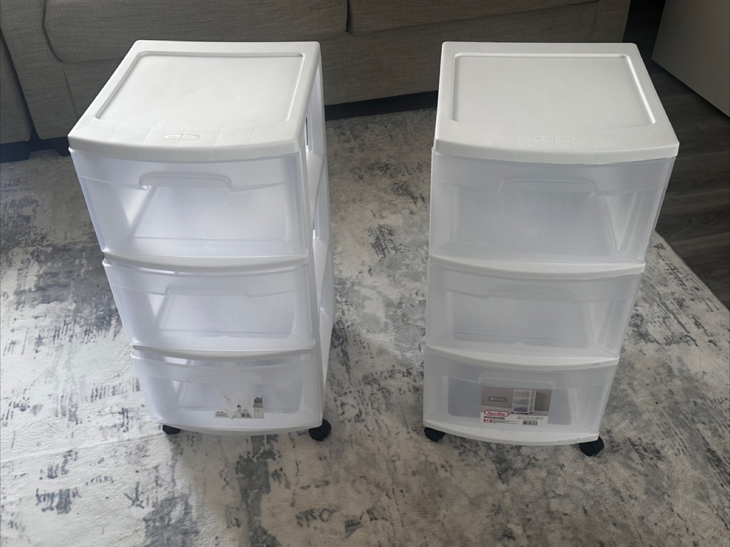 Sterilite 3-Drawer Wide Weave Tower - Set of 2