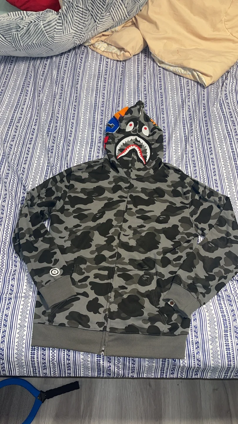 Grey and black Bathing ape hoodie (BAPE) - XL thumbnail