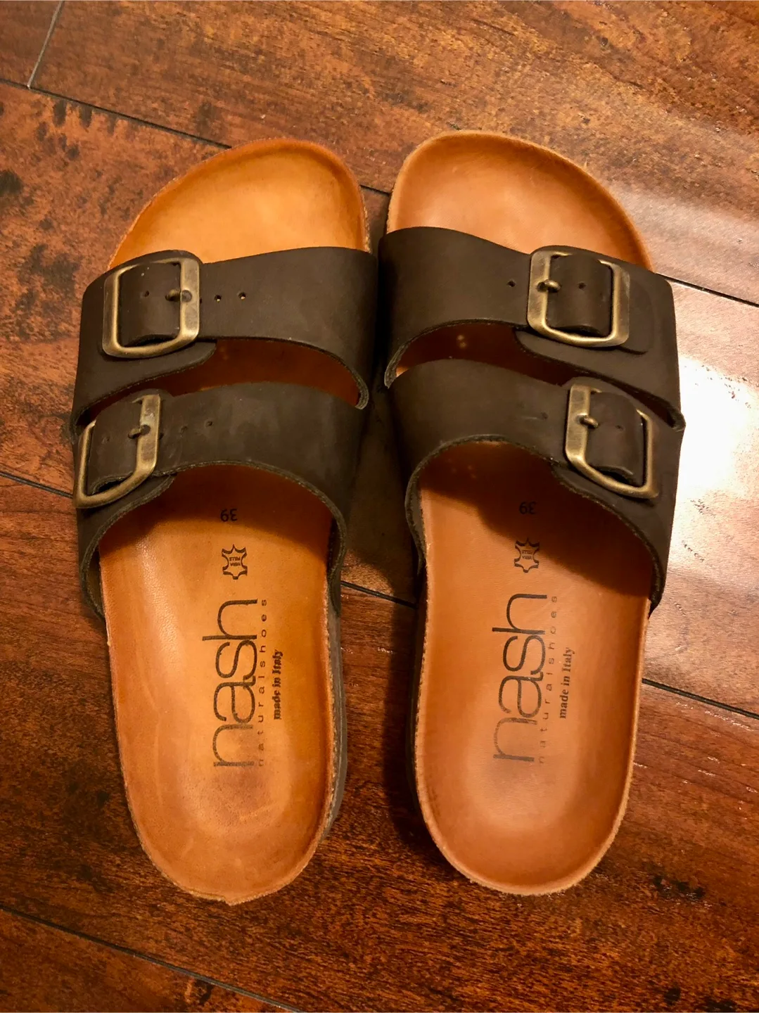 Nash Natural Shoes Brown Leather sandals Size 39 thumbnail