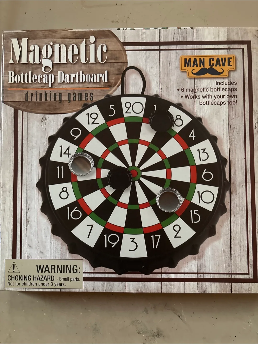 Magnetic Bottlecap Dartboard - Man Cave Drinking Game thumbnail