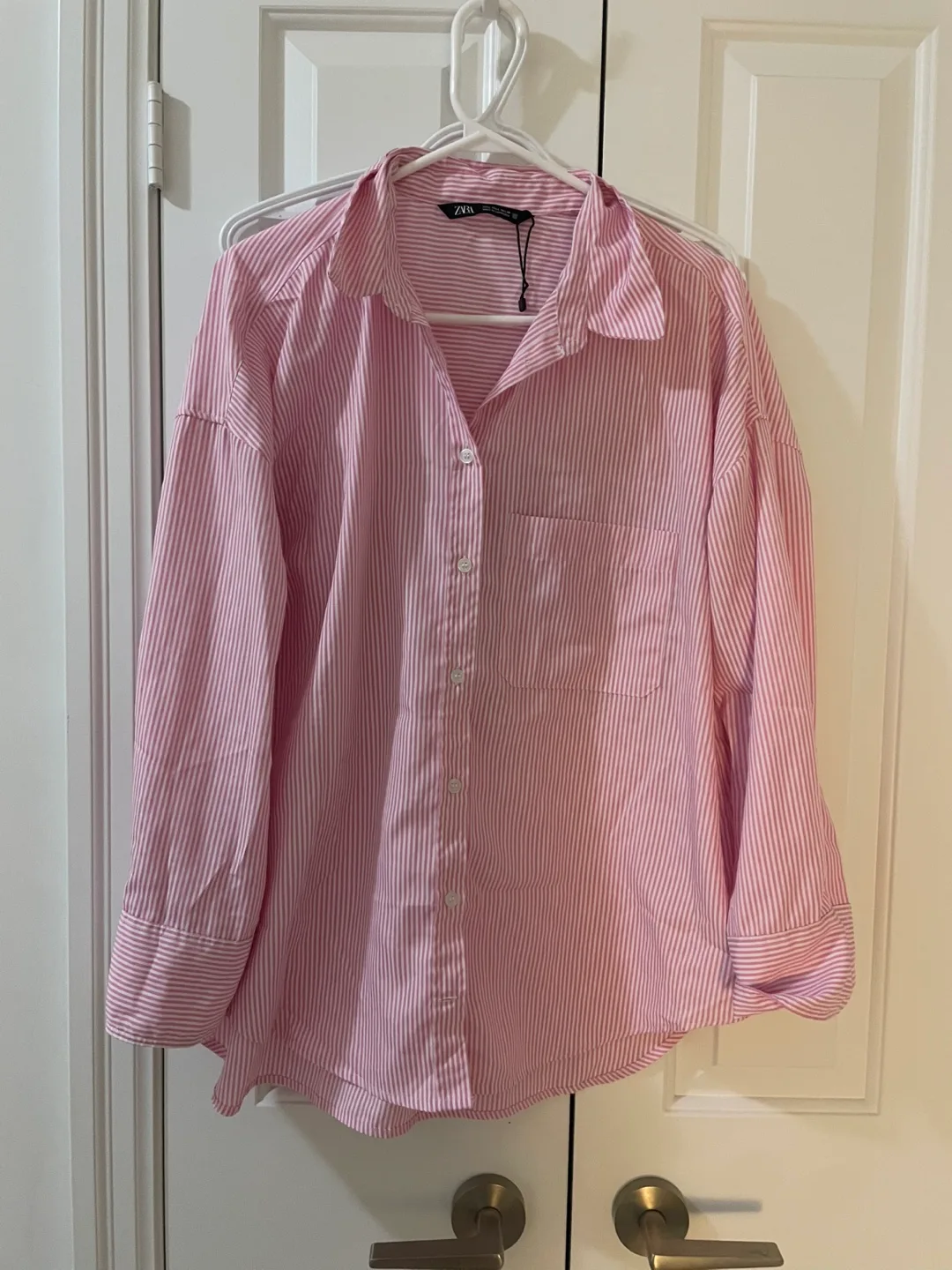 Zara Striped Oversized Shirt - Size L thumbnail