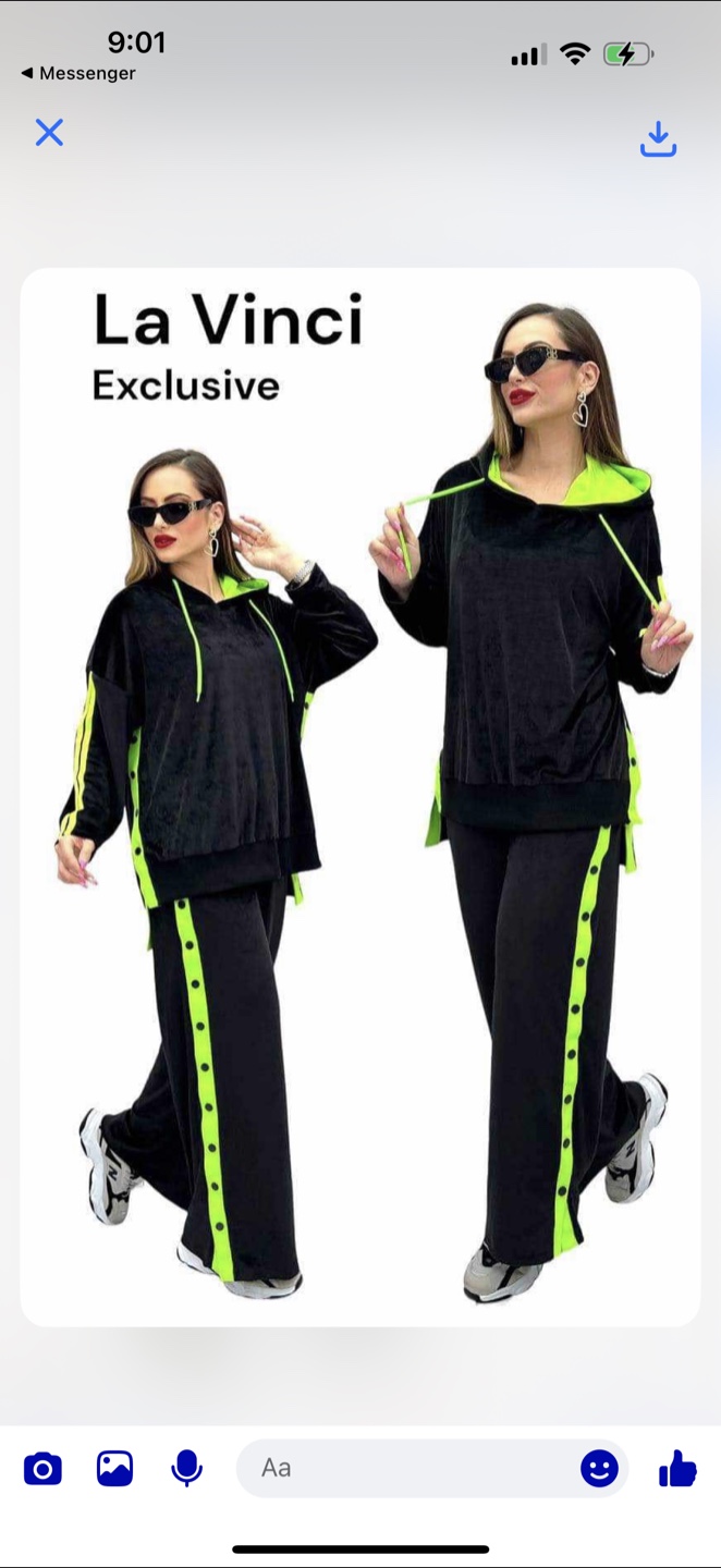 La Vinci Black & Neon Green Tracksuit