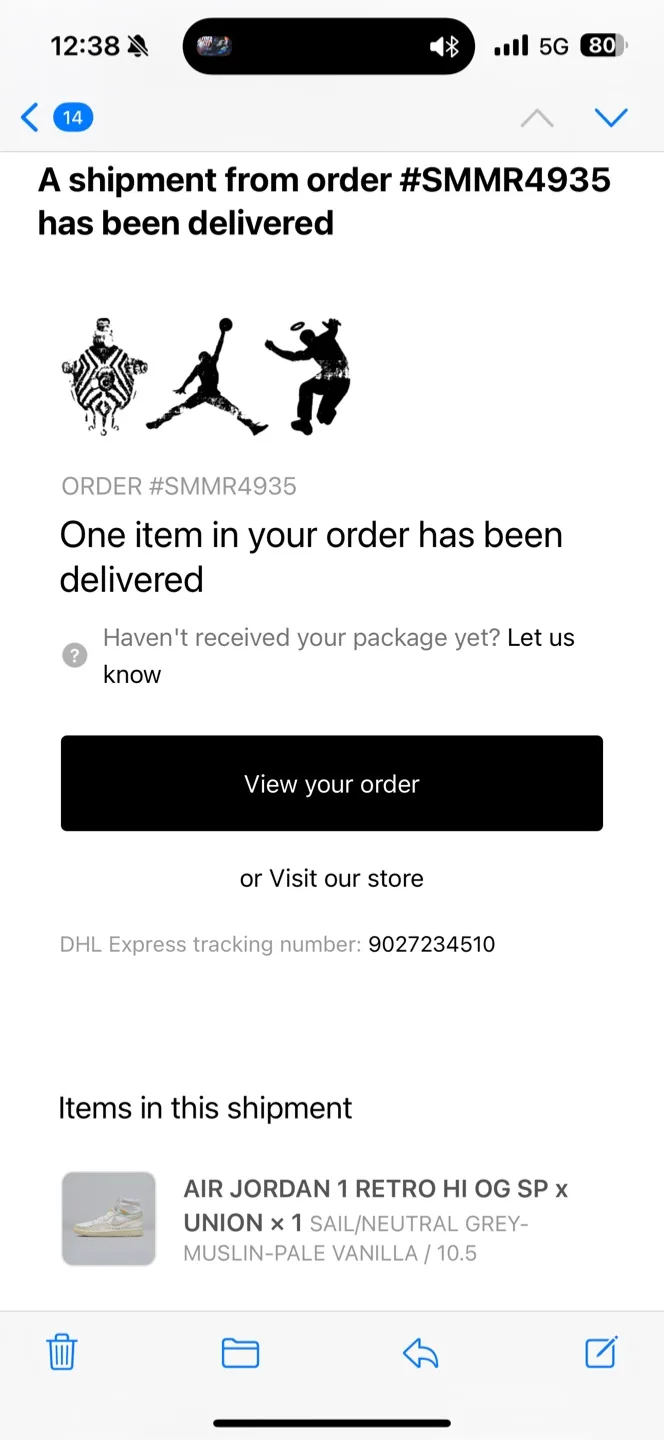 Air Jordan 1 Retro HI OG SP x Union x BPS - Size 10.5 image indicator(2)