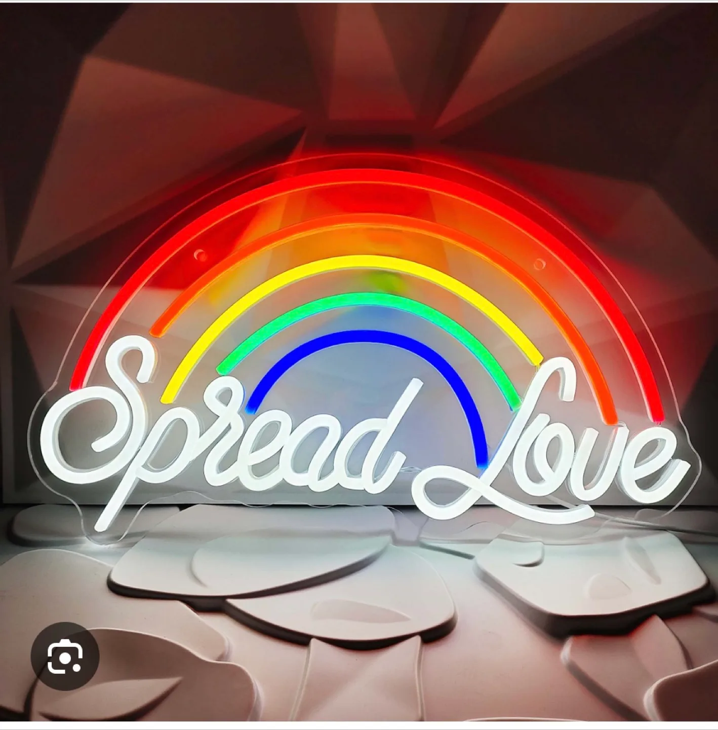 Rainbow 'Spread Love' Neon Sign thumbnail