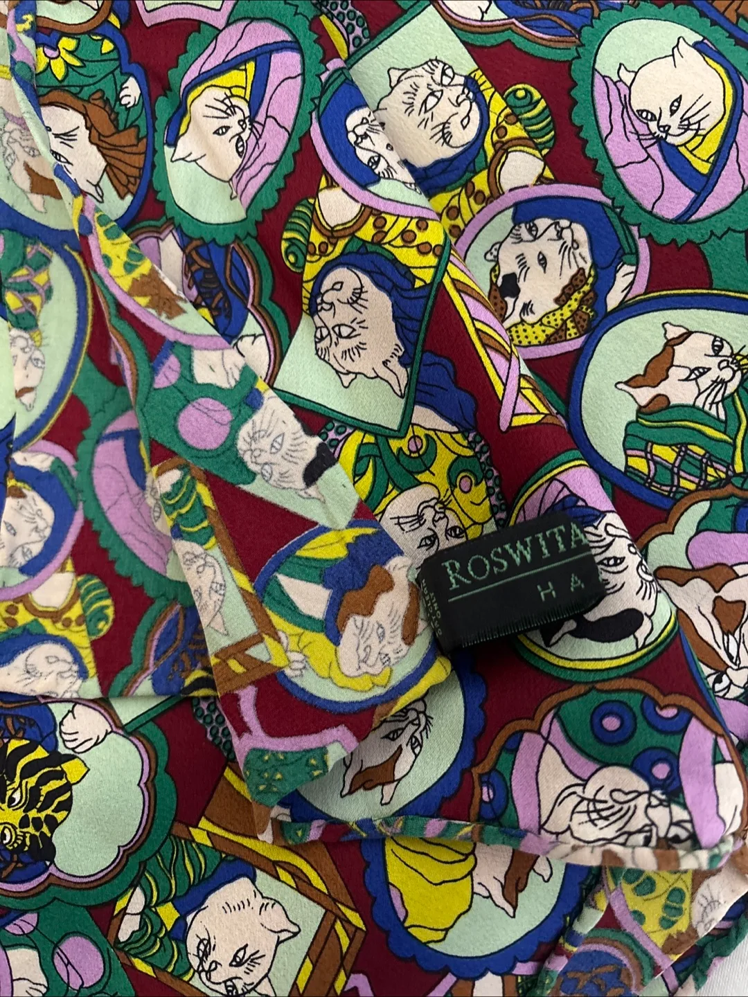 Roswita  Derenbach 100% Silk  Made In Germany Oversized Scarf image indicator(3)