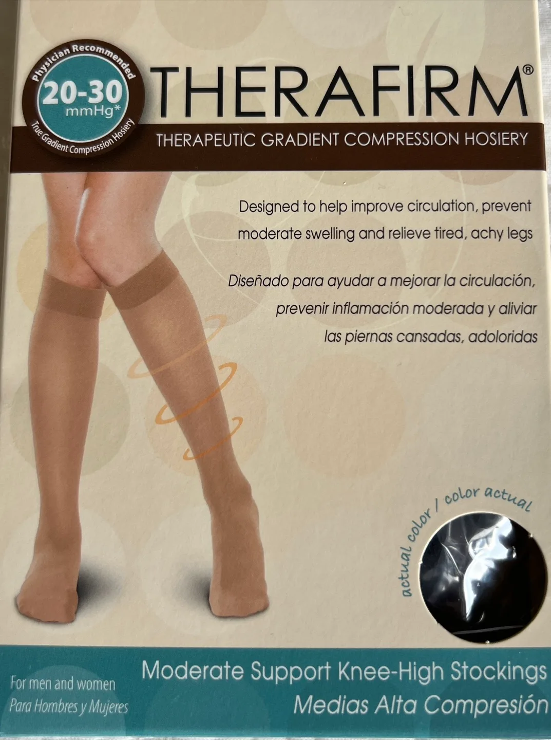Therafirm Compression Knee-High Stockings, L/G, Black thumbnail