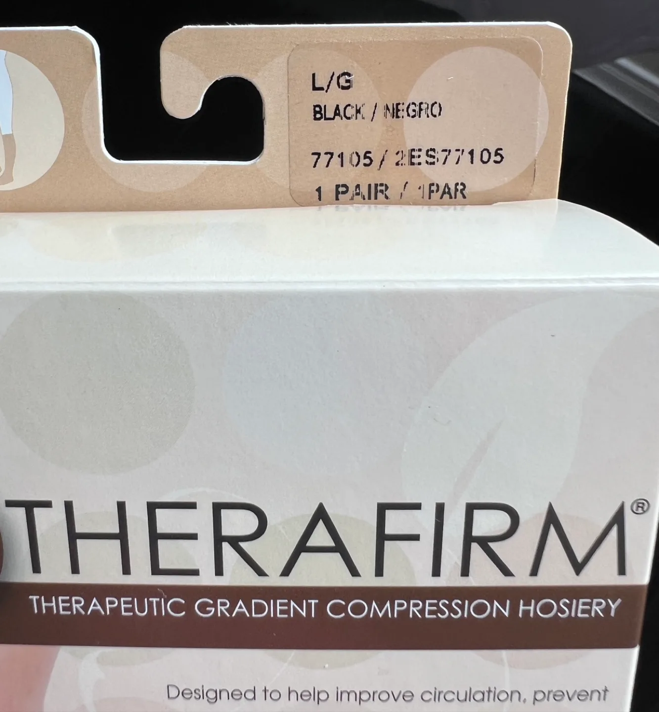 Therafirm Compression Knee-High Stockings, L/G, Black image indicator(2)