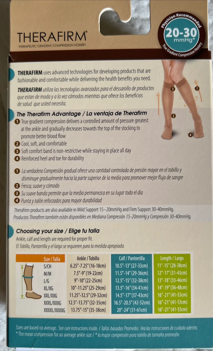 Therafirm Compression Knee-High Stockings, L/G, Black image indicator(3)