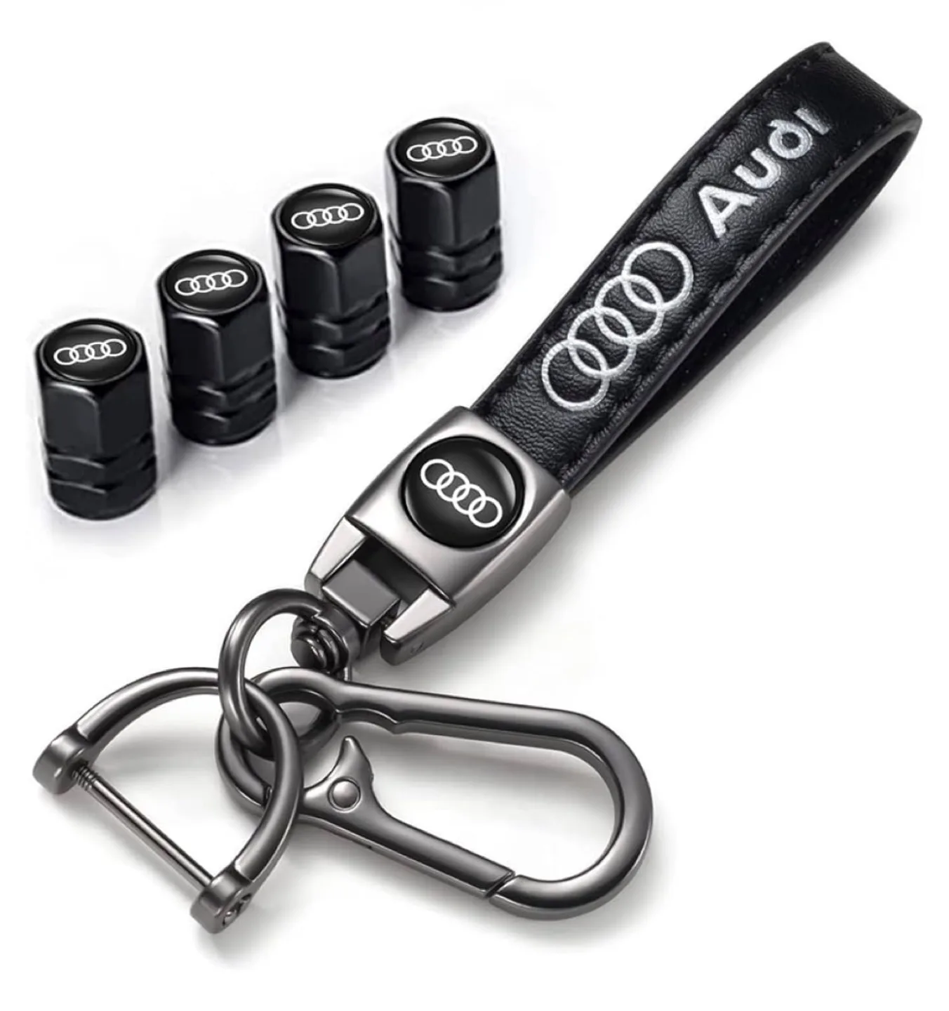 Audi Car Tire Valve Caps + Keychain thumbnail