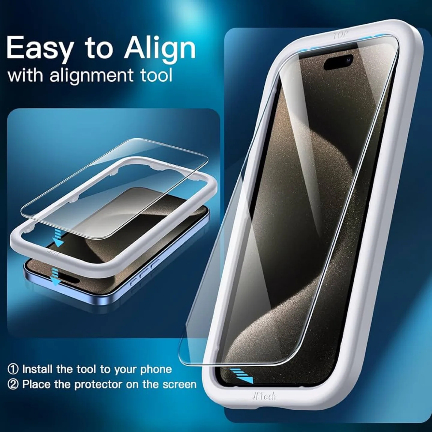 JETech iPhone 15 Pro Max Screen Protector - New! image indicator(5)