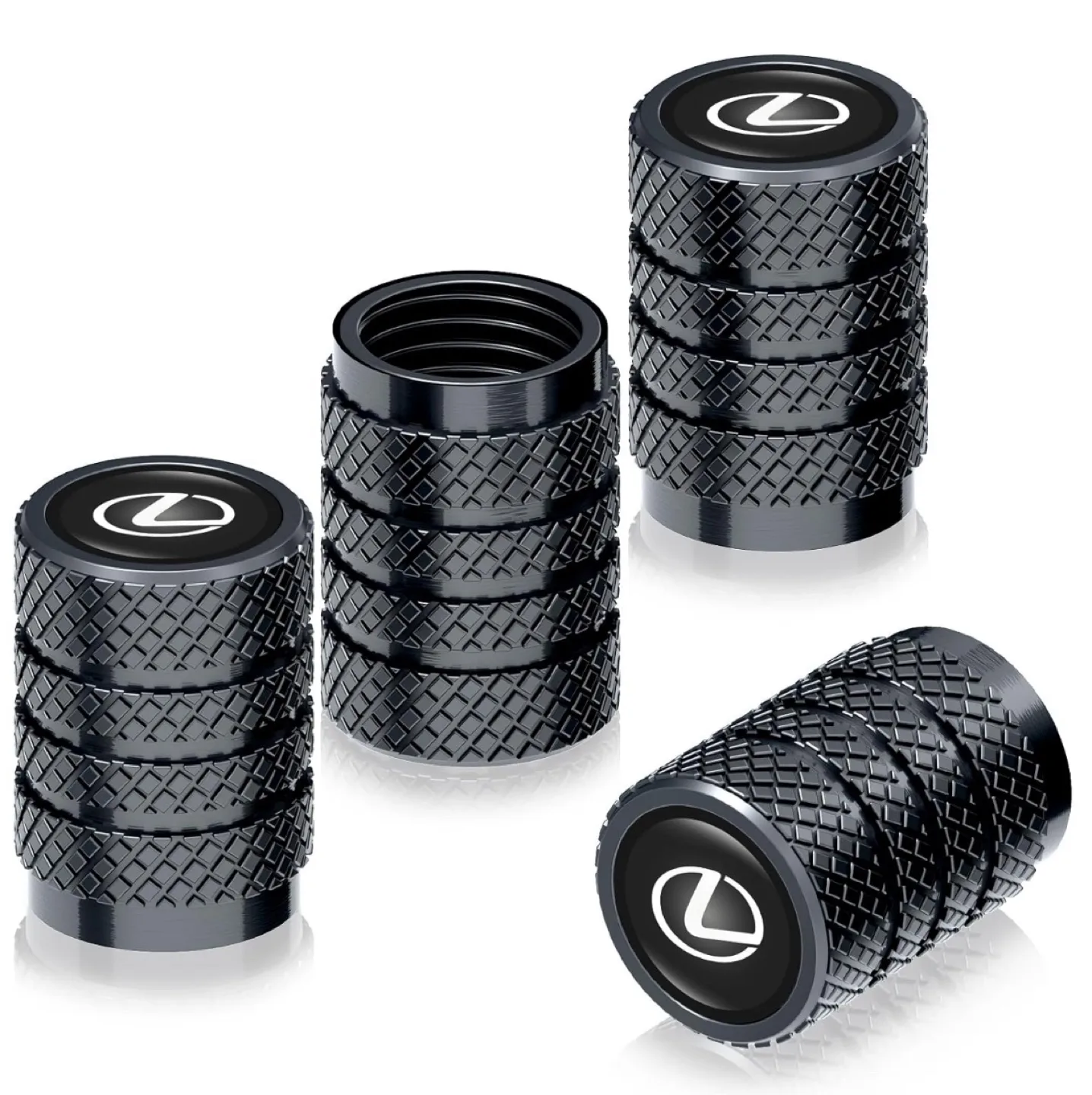 Lexus Car Tire Valve Stem Caps - Black image indicator(2)