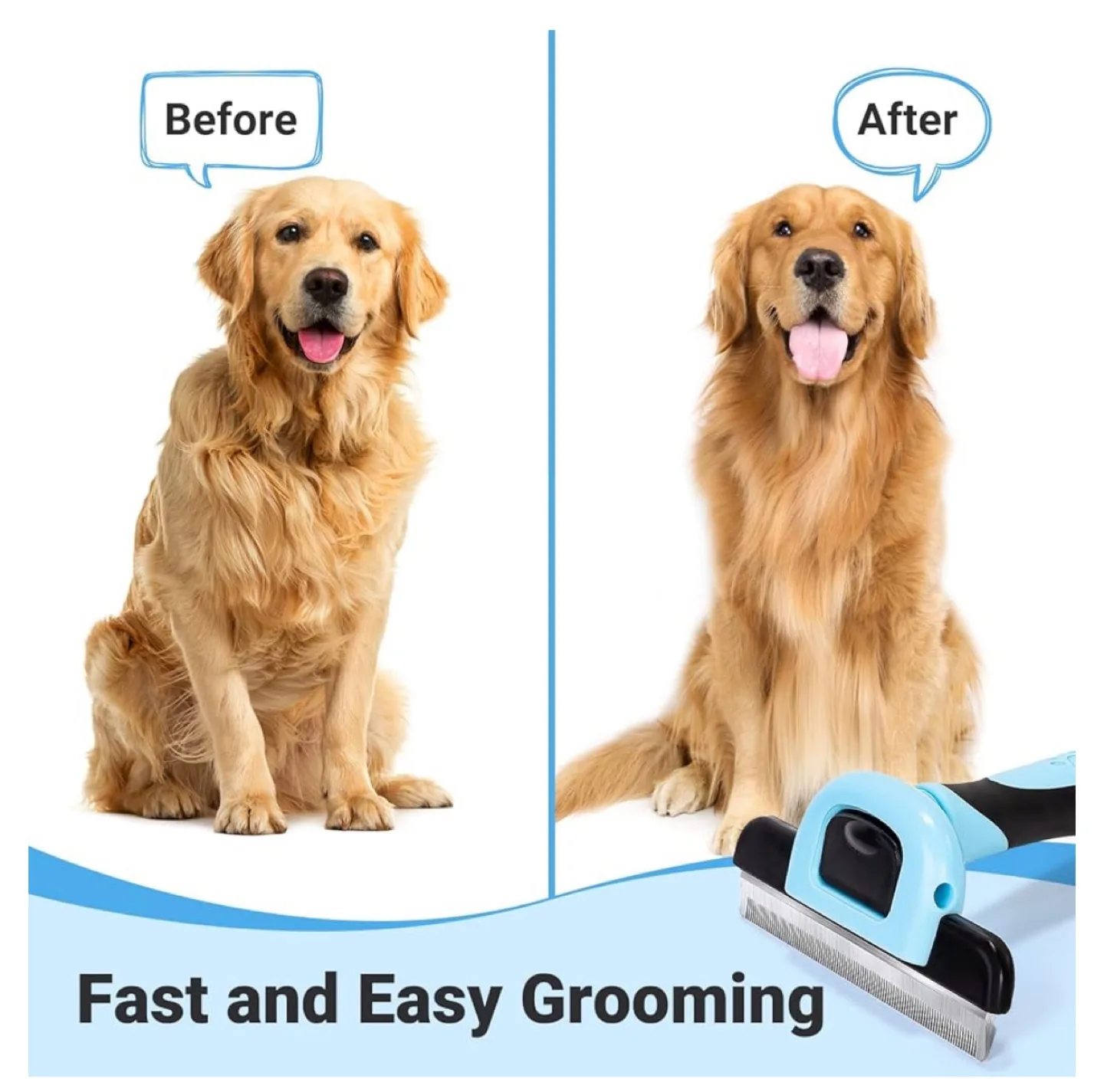 MIU COLOR Pet Grooming Brush - Blue image indicator(4)