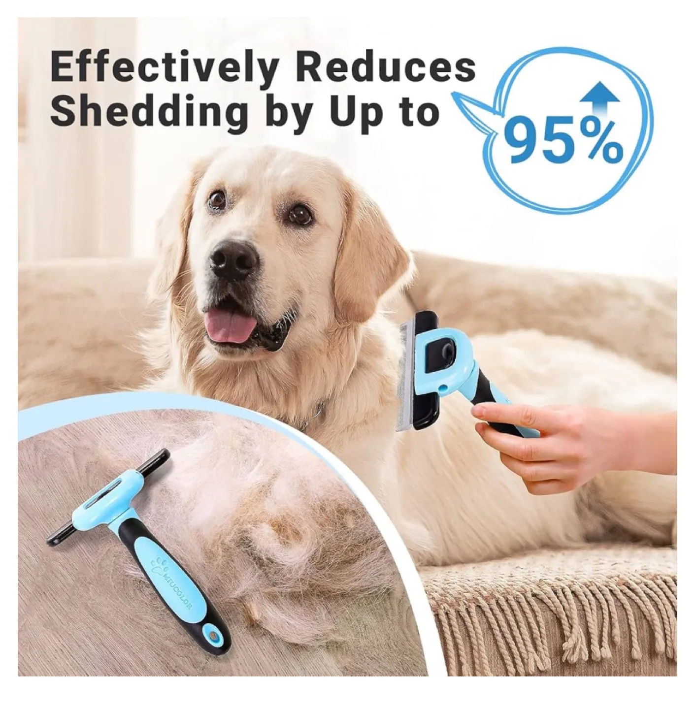 MIU COLOR Pet Grooming Brush - Blue image indicator(3)