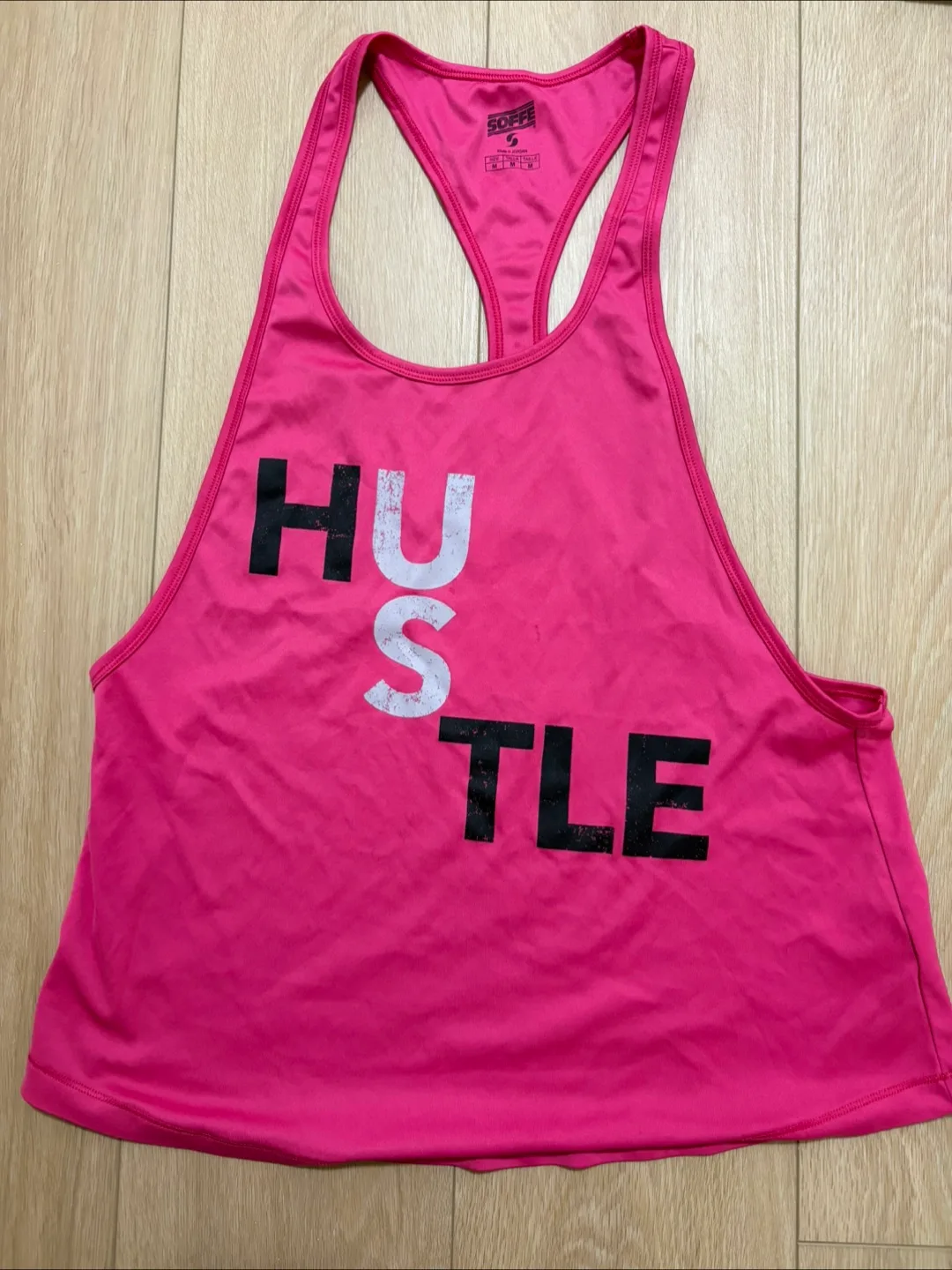 Black Pink dri fit Hustle dance sleeveless Tank Top size medium thumbnail