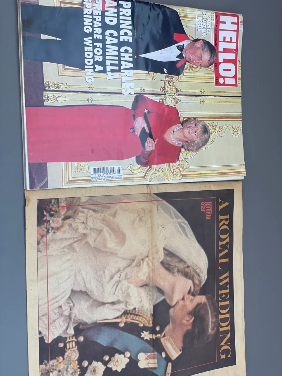 2005 souvenir issue and 1981 Royal wedding newspaper issue thumbnail