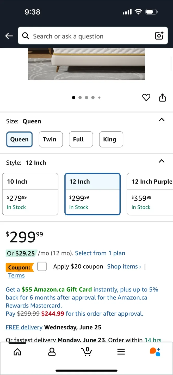 Queen 12-Inch Gel Memory Foam Mattress. Naiveer Brand. image indicator(3)