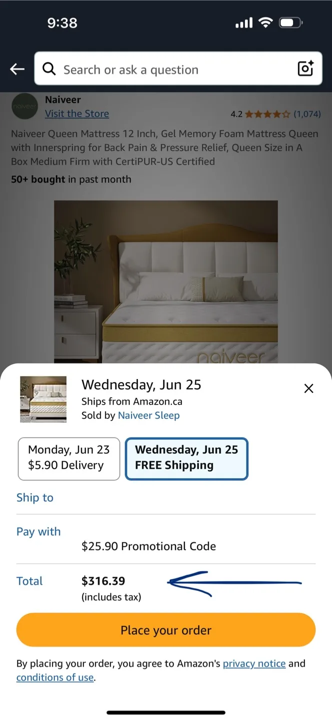 Queen 12-Inch Gel Memory Foam Mattress. Naiveer Brand. image indicator(2)